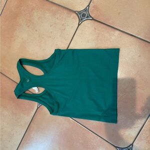 Lululemon Athletica Green Crop Cut Out Tank Top